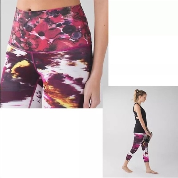 Lululemon | Wunder Under Crop High Rise Pigment Wind Berry 2 PGWB 21” Rise - Picture 6 of 9